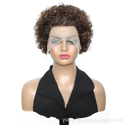 Short Pixie Cut Wig Human Hair Glueless Lace Front Human Hair Wigs For Women Brazilian Virgin Hair Pixie Cut Wig